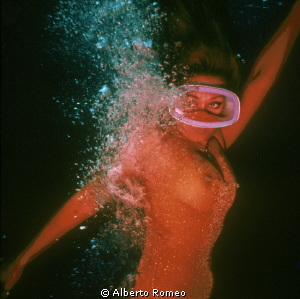 Oniric creative image,   Glittering girl and bubbles".   ... by Alberto Romeo 